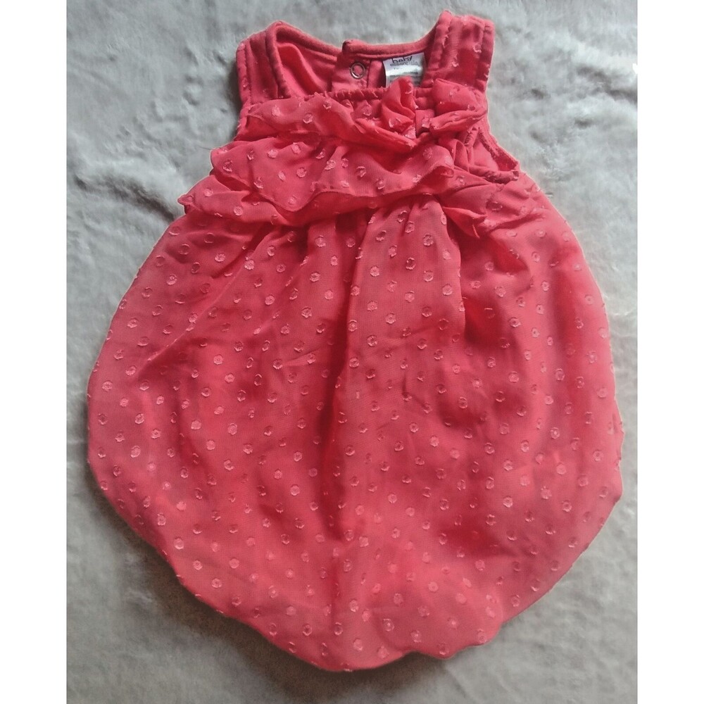 Romper 3 month Baby Essential girl sleeveless coral color shorts with bow